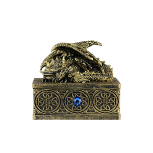 Шкатулка для украшений в виде статуи дракона-средневековый Фэнтезийный миф с крышкой, коробка для украшений в виде сокровищ, коллекция украшений в виде статуи дракона, подарочная коробка - Product Image 1