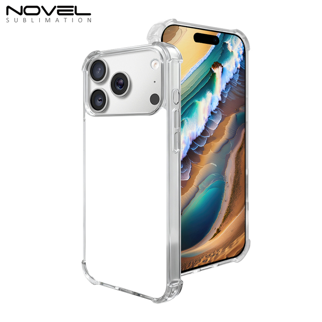 For iPhone 17 Sublimation Blank Transparent Phone Cases 2D TPU 4 Corners Anti-falling Phone Covers DIY Soft Rubber Cell Cases