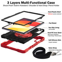 Étui robuste pour tablette GSCASE PC + silicone pour Xiaomi Redmi Pad SE 11 pouces, coque arrière 360°