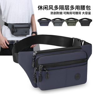 Men's Waist Bag Black Multi Layer Storage Portable Everyday Outfits Fanny Pack - Product Image 5