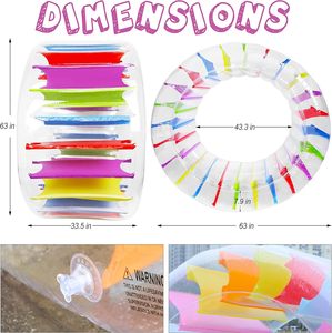 Flotador Inflable Gigante Transparente de PVC para Piscina, Anillo de Natación con Confeti Colorido, Plegable, Ligero, Juguete Acuático de Verano, Rueda - Product Image 2