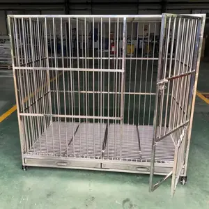 Stockage lourd Spécial Personnalisé Grand Pas Cher En Métal Personnalisé En Gros En Acier Inoxydable Super Grande Cage De Chien À Vendre