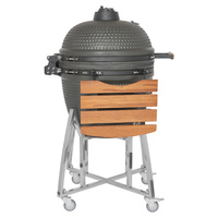 STEEL EGG BBQ Grey21 Inch Céramique Barbecue Fumeur Charbon Grill Barbecue XL Large Kamado Grill 13 à 26inch