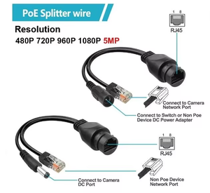 <span class=keywords><strong>Cable</strong></span> de Cámara Wavelink CAT5 RJ45 DC2.1x5.5mm IP65 Impermeable con Transmisión de Señal de Red y Alimentación CC - Product Image 4