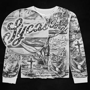 Camisetas Térmicas Extra Grandes de Punto Grueso 100% Algodón para Hombre, con Estampado en Serigrafía y Textura de Gofre - Product Image 3