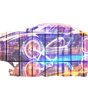 Tại chỗ sản phẩm mới Độ sáng cao liền mạch nối p3.91 1000*1000 mét ngoài trời trong suốt Màn hình LED hiển thị cho các tòa nhà - Product Image 1