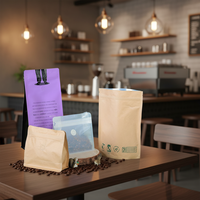 Sacs à café personnalisés imprimés 12 oz avec valve unidirectionnelle pour thé, produits secs, café, emballage en vrac de qualité alimentaire pour café moulu