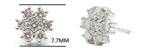 Boucles d'oreilles clous élégantes personnalisées en or blanc massif 18 carats avec diamants véritables, motif flocon de neige et grappe de fleurs, cadeau mignon pour femme, Hong Kong - Product Image 3