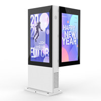 55 65 pouces vertical Lcd publicité extérieure double écran totem numérique deux côtés 32 pouces extérieur Double face signalisation numérique