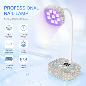 Lampe à ongles UV LED sans fil rechargeable avec capteur automatique, contrôle tactile, flexible à 360 degrés, séchage rapide du gel, lampe de table pour ongles - Product Image 2
