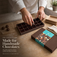 Boîte cadeau en papier rouge mince avec logo personnalisé et insert à 6 compartiments pour truffes et bonbons, vente en gros, fabricant