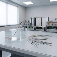Sensor Termistor JR5611 Berlapis Baja Stainless Steel 4 Kabel dengan Kabel Belakang untuk Pemantauan Suhu Industri yang Akurat