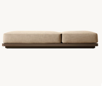 Moderne bronze Aluminium double chaise longue d'extérieur canapé ensembles ensemble de meubles villa chaise longue piscine transat jardin méridienne balcon chaise