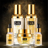 Coffrets de Soins Visage OEM Or 24K : Hydratants, Resserre les Pores, Contrôle du Sébum – Tonique, Crème Visage, Émulsion, Essence Faciale Or 24K