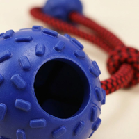 Jouet pour chien en caoutchouc naturel durable et écologique, taille personnalisable, interactif, double balle avec corde, pour nettoyer les dents et distribuer des friandises