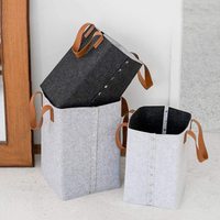 Vente en gros de nouveaux paniers d'escalier à linge avec poignée en feutre, rangement avec logo personnalisé