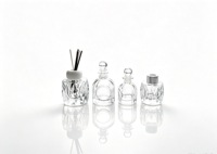 Flacon diffuseur d'arômes élégant en verre transparent sculpté, flacon vide de 50/100 ml pour parfum et bâtonnets diffuseurs