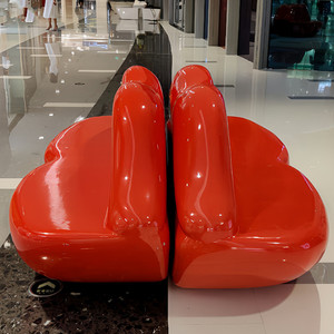 Silla Casual FRP Lip, Silla de Exterior con Forma de Palma, Asiento Creativo para Exhibición en Centros Comerciales y Parques - Product Image 4