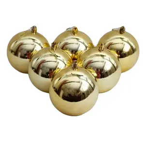 Bola de Natal de plástico grande de ouro brilhante de 30 cm