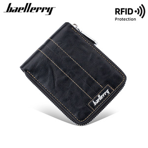 กระเป๋าสตางค์แบบสั้นสำหรับผู้ชาย Baellerry สีดำ บุ PU ป้องกันการโจรกรรม พร้อมช่องใส่เหรียญแบบซิป ใช้ได้ทุกวัน - Product Image 4