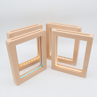 Nouveau En Bois Acrylique 3D LED Cadres Photo Affichage Décoratif En Bois De Hêtre Photo Cadre USB Rechargeable LED Veilleuse