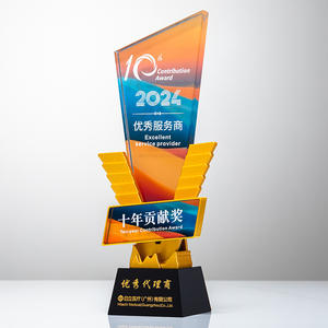 प्रचार रंगीन क्रिस्टल ग्लास ट्रॉफी कस्टम लोगो 3 डी प्रिंट उत्कीर्णन क्रिस्टल पुरस्कार ट्रॉफी - Product Image 3