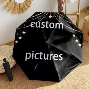 1 Parapluie Pliant Personnalisé Noir avec Photo Étoile, Sans Minimum de Commande, Cadeau Photo Personnalisé, Impression UV, Commande Unique, Regenschirm Mit Foto - Product Image 3