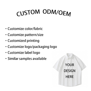 Tùy Chỉnh Jacquard Vải Người Đàn Ông Của Polo Áo Sơ Mi Nút lên Ánh Sáng Trọng Lượng Ngắn Tay Áo Hàng Đầu Với Mô Hình Mùa Hè Áo Sơ Mi Cho Nam Giới - Product Image 5