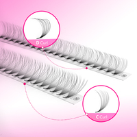 Extensions de cils individuelles VEYES Private Label Cluster 12-14mm, plateaux de cils DIY, extensions de cils en cluster DIY, marque privée