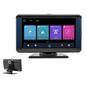 7 "dokunmatik ekran araba taşınabilir 1080P DVR kaydedici Android Auto Car radyo kablosuz Carplay çizgi kam araç DVD oynatıcı oyuncu