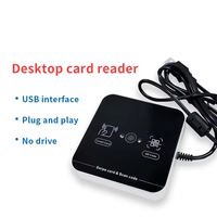 Frecuencia dual 125Khz y 13,56 Mhz RFID NFC ID Tarjeta IC Lector de código QR Lector de tarjetas inteligentes de escritorio USB