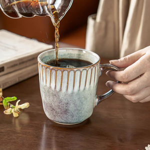 Wholesale Chinese Supplier Japanese Style Embossed Retro Ceramic Stoneware Coffee Mugs Eco-friendly Dishwasher & Microwave Safe - Product Image 2