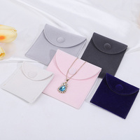 Pochette à bijoux en velours double face avec fermeture à pression pour bagues et pendentifs – Rangement haut de gamme