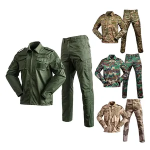 Jinfei Wholesale Polyester Cotton Outdoor Camouflage Tactical Clothes Rip Stop Olive Green Tactical Uniform