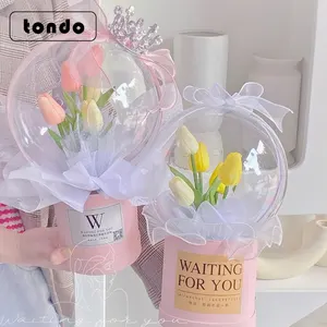Tondo 2024 новый дизайн, прозрачные воздушные шары Bobo, акриловые цветочные шарики, набор бумажных коробок