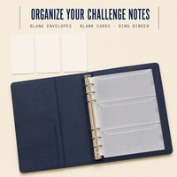 Organiseur de budget en cuir PU personnalisé avec pochettes à fermeture éclair transparentes, classeur à 6 anneaux pour défi d'épargne, format A4/A5, pour bureau