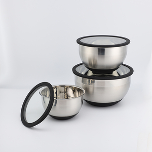 Có thể nhìn thấy kín kính nắp trộn bát thép không gỉ làm tổ bát có nắp đậy Kim Loại Nhà Bếp chuẩn bị lưu trữ container - Product Image 3