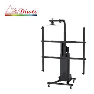 Carrito de Presentación Negro con Control Remoto, Capacidad de 50 kg, Altura Ajustable, Compatible con Pizarra Blanca, Rotación de Proyector de 360° - Product Image 1