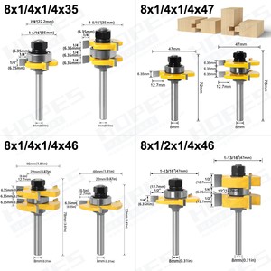 2 pièces <span class=keywords><strong>Fraise</strong></span> de rainurage CNC en carbure de tungstène à 3 ailettes, queue de 1/2" 1/4" 6mm 8mm 12mm, pour rainurage de joints <span class=keywords><strong>languette</strong></span> et <span class=keywords><strong>rainure</strong></span>, coupe TCT pour bois - Product Image 5