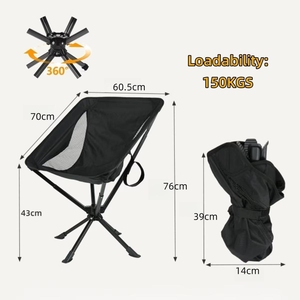 Chaise de plage pliable et rotative à 360 degrés, moderne, de haute qualité, portable, en aluminium, pour le camping - Product Image 2