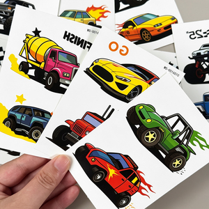 Adesivi per <span class=keywords><strong>Tatuaggi</strong></span> Temporanei per Bambini, Disegni di Monster Truck e Auto da Corsa, <span class=keywords><strong>Tatuaggi</strong></span> Finti Impermeabili per Ragazzi, Decorazioni per Feste - Product Image 6