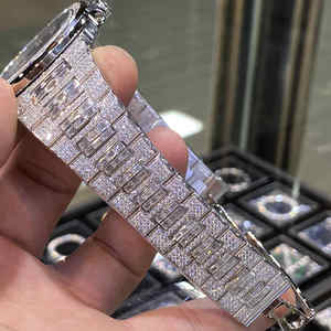 Nuevo Reloj de Diamantes Personalizado, Reloj de Lujo de Oro de 18K, Marca de Diseñador, Reloj Mecánico Automático con Moissanita - Product Image 5