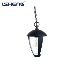 Đèn thả trần sân vườn chất liệu nhựa, chụp đèn thủy tinh đen bán chạy nhất của nhà sản xuất, chân đèn LED <span class=keywords><strong>E27</strong></span>, đạt chuẩn IP44 - Product Image 1