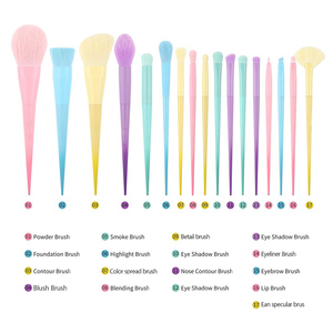 17pcs 핑크 반짝이 메이크업 브러쉬 세트 다채로운 재단 립 아이섀도우 블러셔 파우더 화장품 도구 얼굴 사용 여성 여자 선물 - Product Image 3