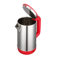 Bouilloire électrique en acier inoxydable 2,2 L 1500 W avec contrôle de température, base rotative à 360 degrés, protection anti-ébullition à sec, anti-brûlure, CE RoHS, vente en gros