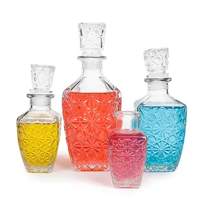 Transparent Glass Bottles Cork Stopper  Square Glass Bottles Spice Storage  - 2 50ml - Aliexpress
