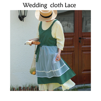 Tablier en coton personnalisé avec poches croisées dans le dos Tablier de jardin pour femmes pour mariage travail cuisine ménage fleuriste