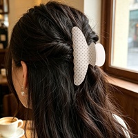 Nouvel Arrivage Pince à Cheveux Grande Taille Style Coréen Doux Classique à Pois avec Logo Personnalisé pour Chignons Arrière de Tête pour Femme