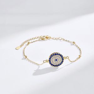 Dylam Nuevo Diseño Pulsera con Colgante de Ojo Turco de Protección Espiritual Misteriosa de Oro 18K con Zirconia 5A Azul - Product Image 5
