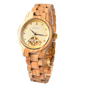 Montre de luxe automatique avec étiquette privée personnalisée, en bois, pour hommes, livraison directe en ligne - Product Image 5